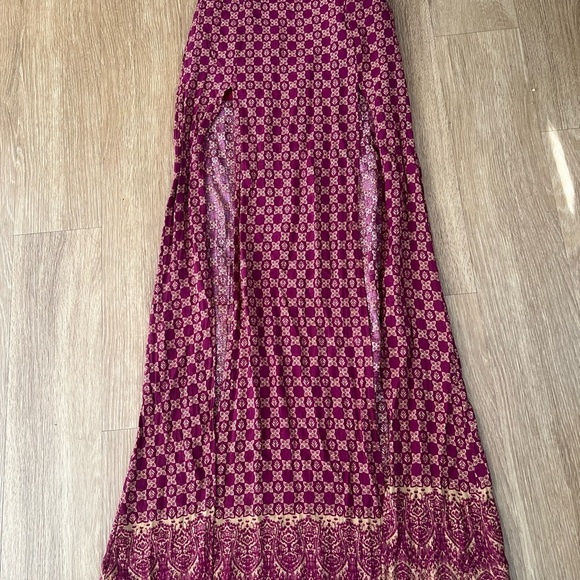 Honey Punch Purple Patterned Maxi Boho Skirt, size S - Picture 2 of 11
